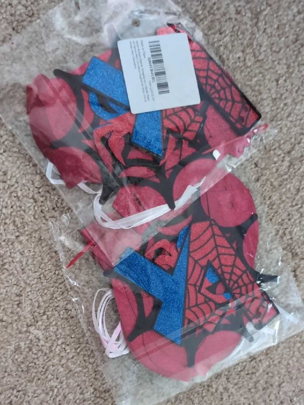 Spider Man Red 'Swinging Into' Party Banner - Decorative Hanging Garland